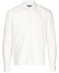 weißes bedrucktes Langarmhemd von Raf Simons
