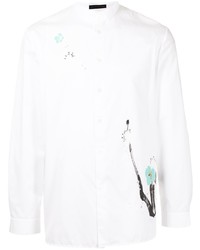 weißes bedrucktes Langarmhemd von SHIATZY CHEN