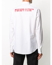 weißes bedrucktes Langarmhemd von Philipp Plein