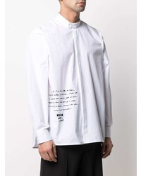 weißes bedrucktes Langarmhemd von MSGM