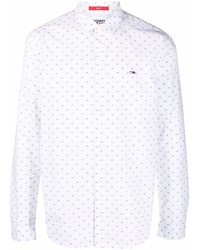 weißes bedrucktes Langarmhemd von Tommy Jeans