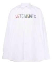 weißes bedrucktes Langarmhemd von Vetements