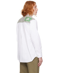 weißes bedrucktes Langarmhemd von Comme Des Garcons SHIRT