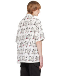 weißes bedrucktes Langarmhemd von Moncler
