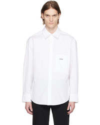 weißes bedrucktes Langarmhemd von Wooyoungmi