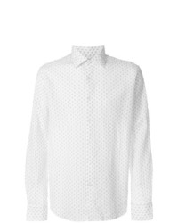 weißes bedrucktes Langarmhemd von Xacus
