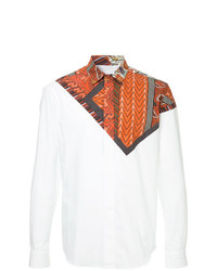 weißes bedrucktes Langarmhemd von Yoshiokubo