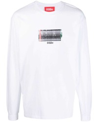 weißes bedrucktes Langarmshirt von 032c