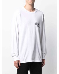 weißes bedrucktes Langarmshirt von Stussy