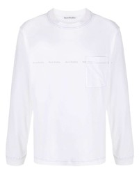 weißes bedrucktes Langarmshirt von Acne Studios