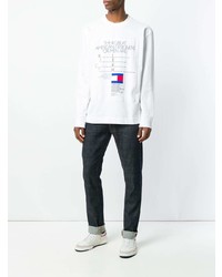 weißes bedrucktes Langarmshirt von Tommy Hilfiger