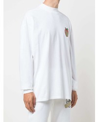 weißes bedrucktes Langarmshirt von Off-White