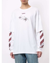 weißes bedrucktes Langarmshirt von Off-White