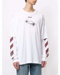 weißes bedrucktes Langarmshirt von Off-White