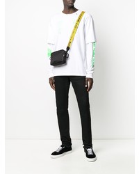 weißes bedrucktes Langarmshirt von Off-White