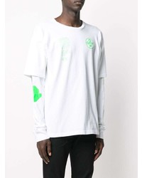 weißes bedrucktes Langarmshirt von Off-White