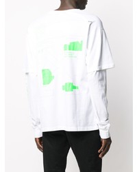 weißes bedrucktes Langarmshirt von Off-White