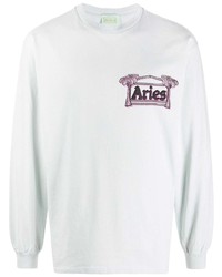 weißes bedrucktes Langarmshirt von Aries