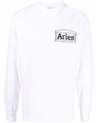 weißes bedrucktes Langarmshirt von Aries