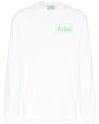 weißes bedrucktes Langarmshirt von Aries