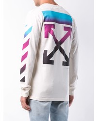 weißes bedrucktes Langarmshirt von Off-White