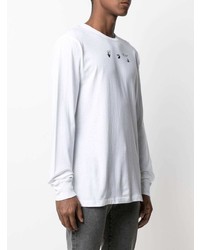 weißes bedrucktes Langarmshirt von Off-White