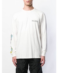 weißes bedrucktes Langarmshirt von Stussy