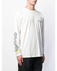 weißes bedrucktes Langarmshirt von Stussy