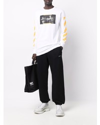 weißes bedrucktes Langarmshirt von Off-White