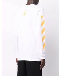 weißes bedrucktes Langarmshirt von Off-White