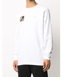 weißes bedrucktes Langarmshirt von Off-White