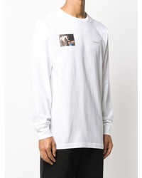 weißes bedrucktes Langarmshirt von Off-White