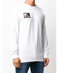 weißes bedrucktes Langarmshirt von Off-White