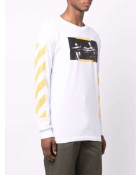 weißes bedrucktes Langarmshirt von Off-White