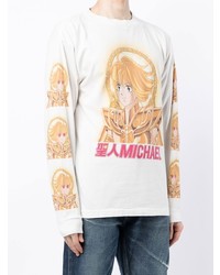 weißes bedrucktes Langarmshirt von SAINT MXXXXXX