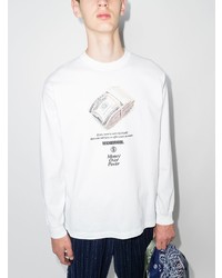 weißes bedrucktes Langarmshirt von Neighborhood