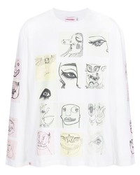 weißes bedrucktes Langarmshirt von Charles Jeffrey Loverboy