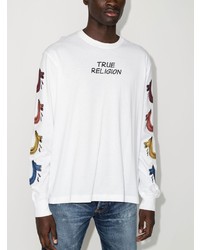 weißes bedrucktes Langarmshirt von True Religion