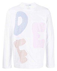 weißes bedrucktes Langarmshirt von Comme Des Garcons SHIRT