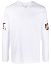 weißes bedrucktes Langarmshirt von Comme Des Garcons SHIRT