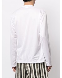 weißes bedrucktes Langarmshirt von Comme Des Garcons Homme Plus