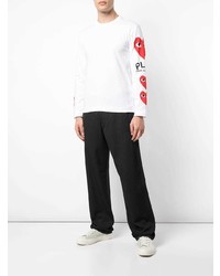 weißes bedrucktes Langarmshirt von Comme Des Garcons Play