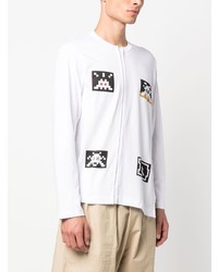 weißes bedrucktes Langarmshirt von Comme Des Garcons SHIRT