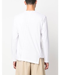 weißes bedrucktes Langarmshirt von Comme Des Garcons SHIRT