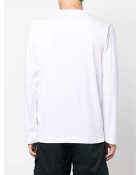 weißes bedrucktes Langarmshirt von Comme Des Garcons SHIRT