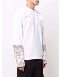 weißes bedrucktes Langarmshirt von Sacai