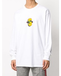 weißes bedrucktes Langarmshirt von Stussy