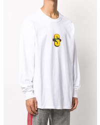 weißes bedrucktes Langarmshirt von Stussy