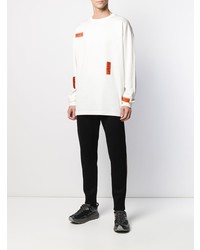 weißes bedrucktes Langarmshirt von Heron Preston