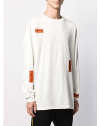 weißes bedrucktes Langarmshirt von Heron Preston